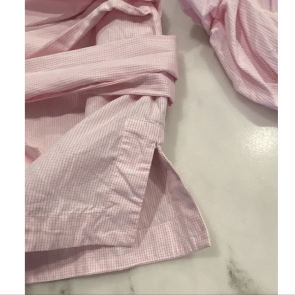 Banana Republic Pink Gingham Checkered Long Sleeve Blouse Top Sz Medium - Picture 4 of 10